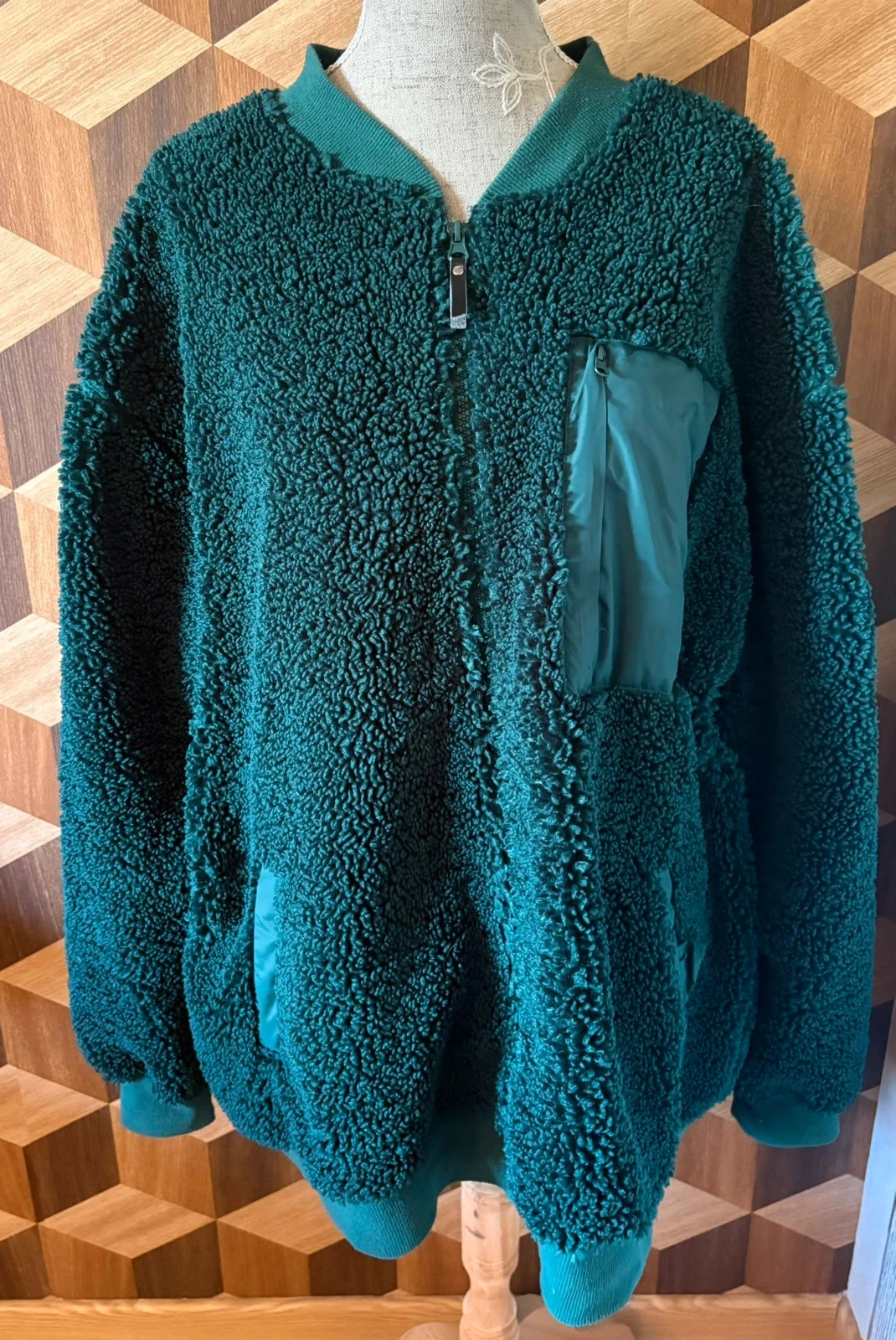 Veste peluche verte Undiz
